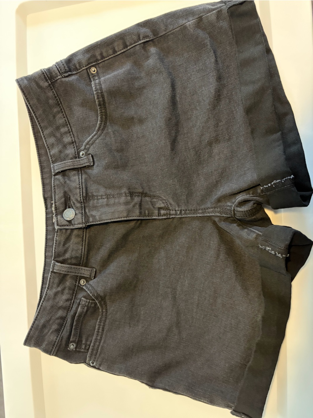 Time and Tru Dark Gray Denim Jean Shorts